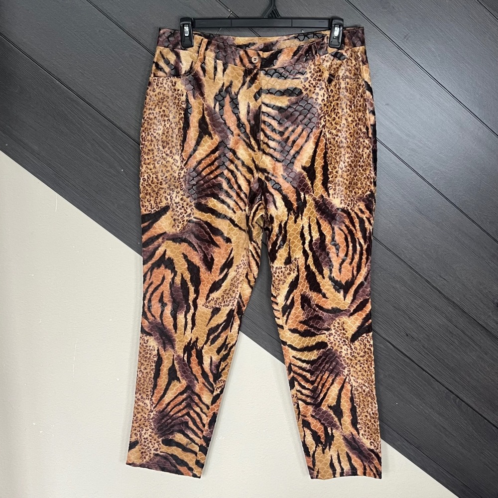 Selene Sport Animal‎ Print Pants Tiger Leopard Snake Size 14 NWOT Y2K
